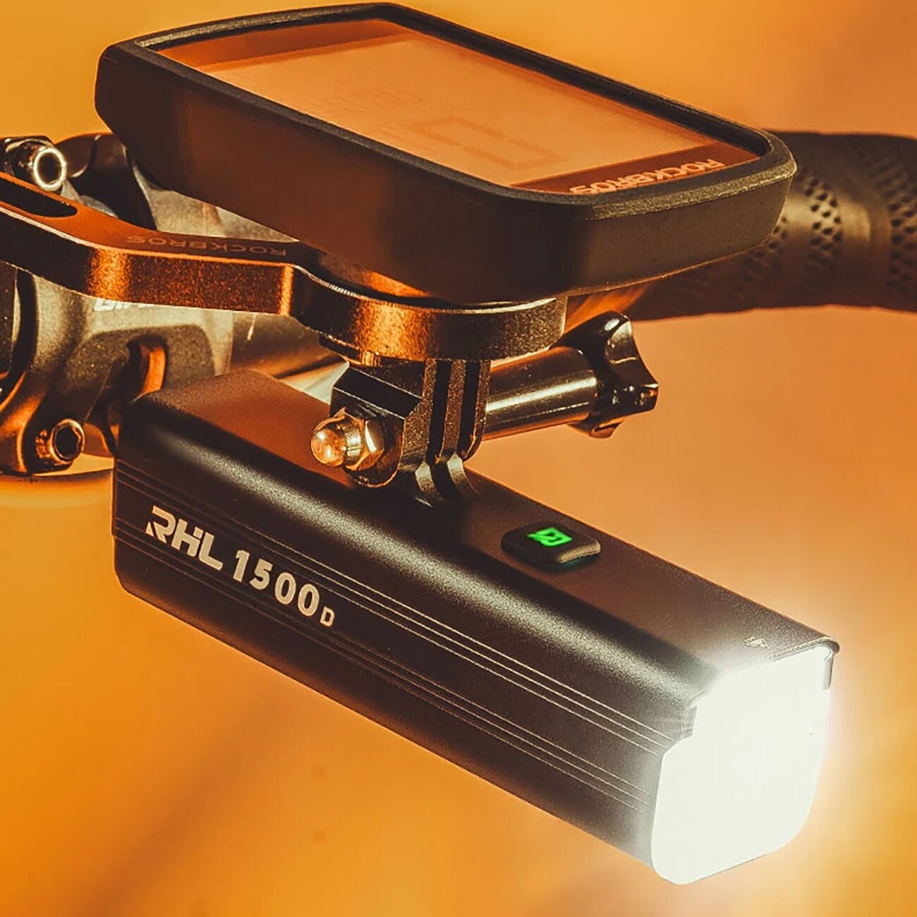 Rockbros RHL1500 etupyörän valo 5000mAh 1500lm IPX6 - musta