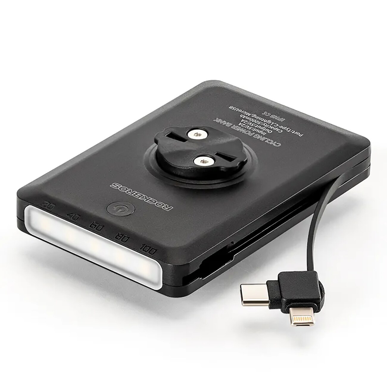 Rockbros JP008 etupyörävalo laskuriin, jossa on virtalähde 5000mAh 150lm IPX6 - musta - musta