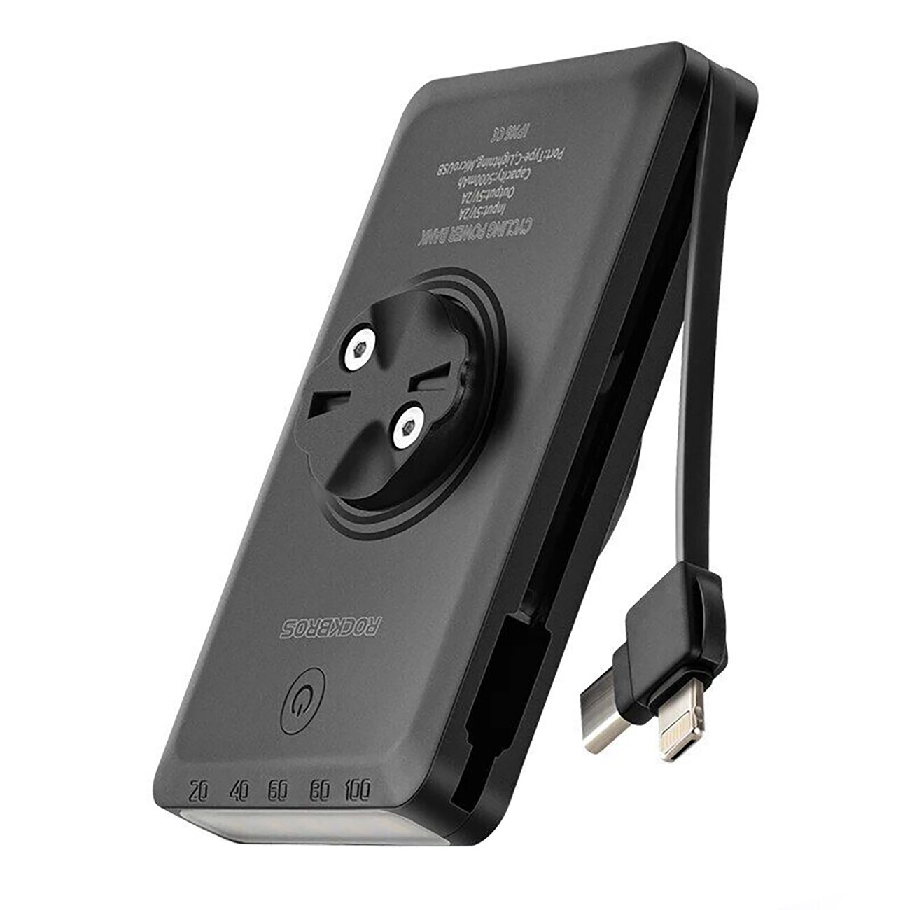 Rockbros JP008 etupyörävalo laskuriin, jossa on virtalähde 5000mAh 150lm IPX6 - musta - musta