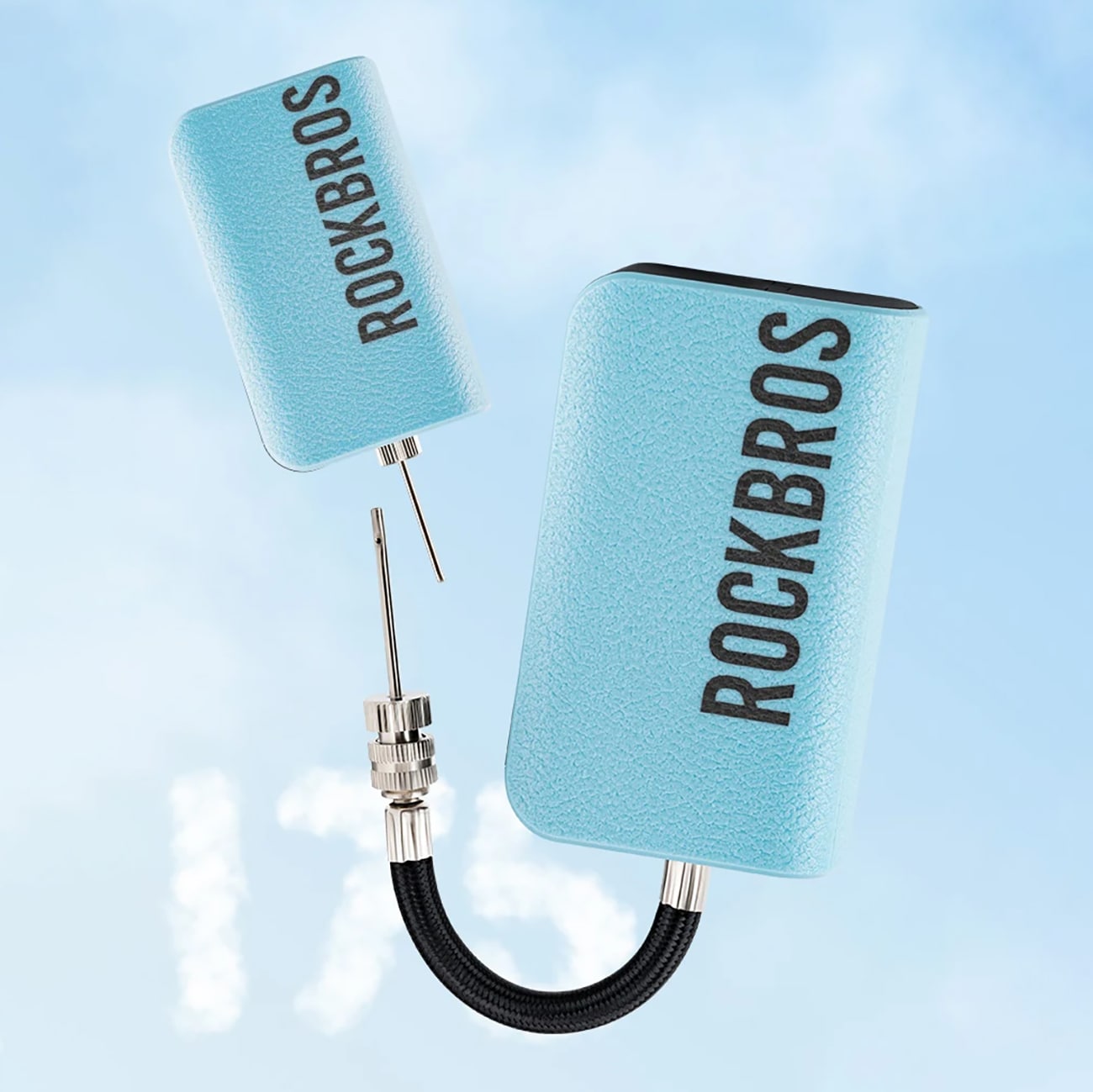 Rockbros Sähköinen pumppukompressori digitaalisella näytöllä palloille - sininen
