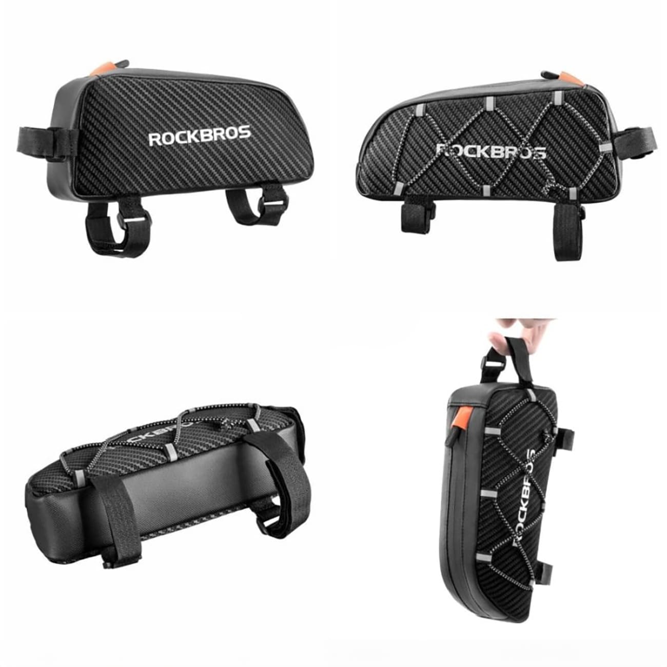 Rockbros 039BK 1L punottu pyörän runkolaukku - musta