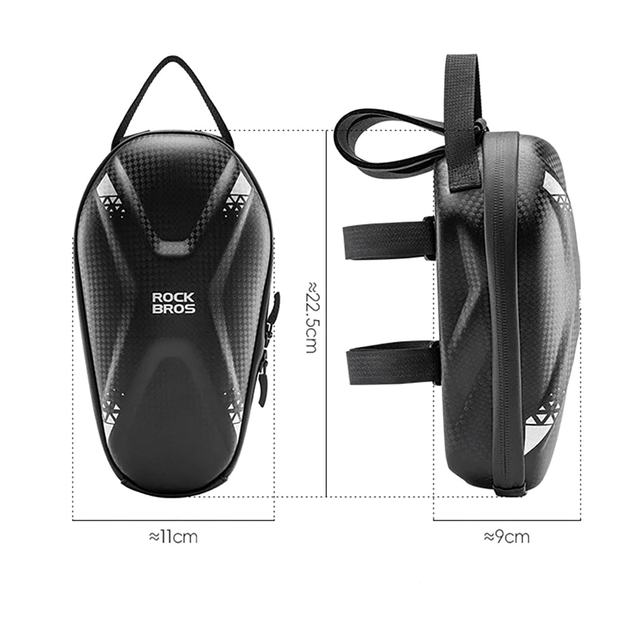 Rockbros laukku 3011006301 polkupyörän tai skootterin ohjaustankoon 1,3 l - musta