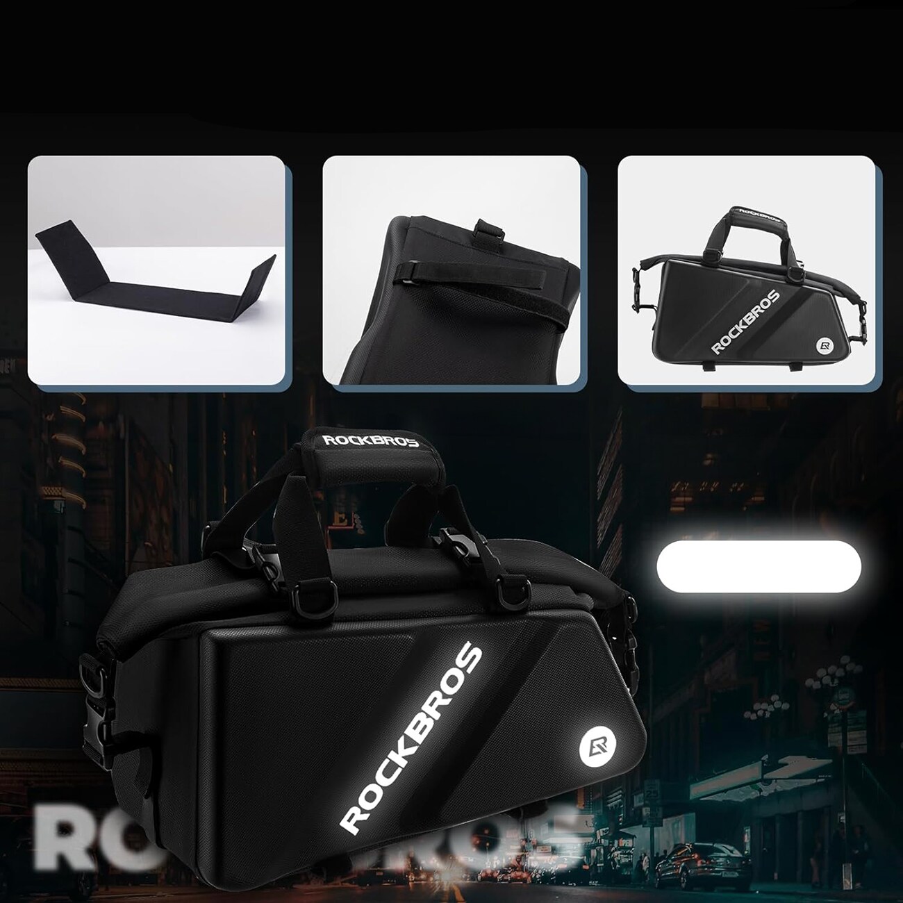 Rockbros 30140090001 polkupyörälaukku tavaratilaan 11.6l - musta