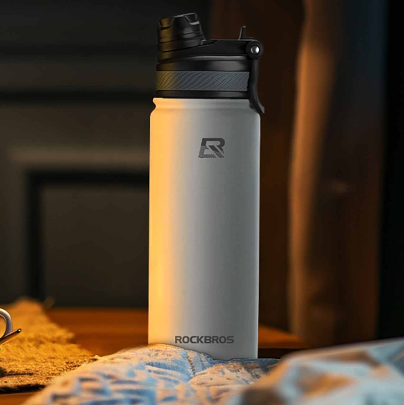Rockbros 35210029005 lämpöpolkupyöräpullo juomille 550 ml - valkoinen
