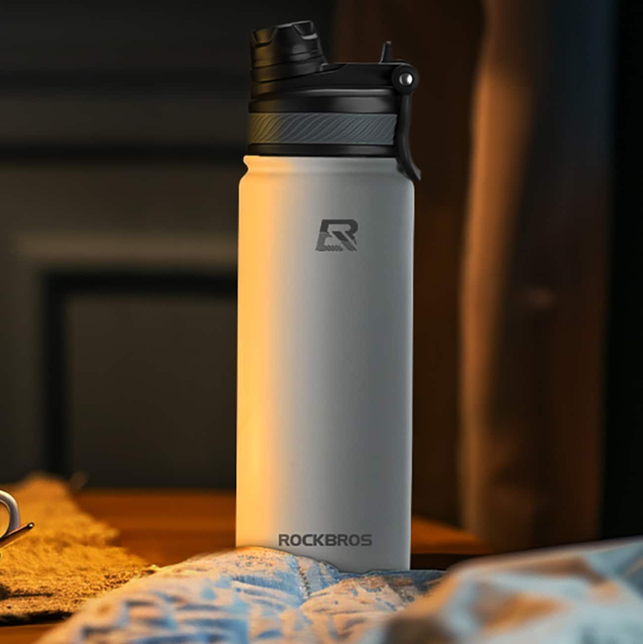 Rockbros 35210029006 lämpöpolkupyöräpullo juomille 650 ml - valkoinen