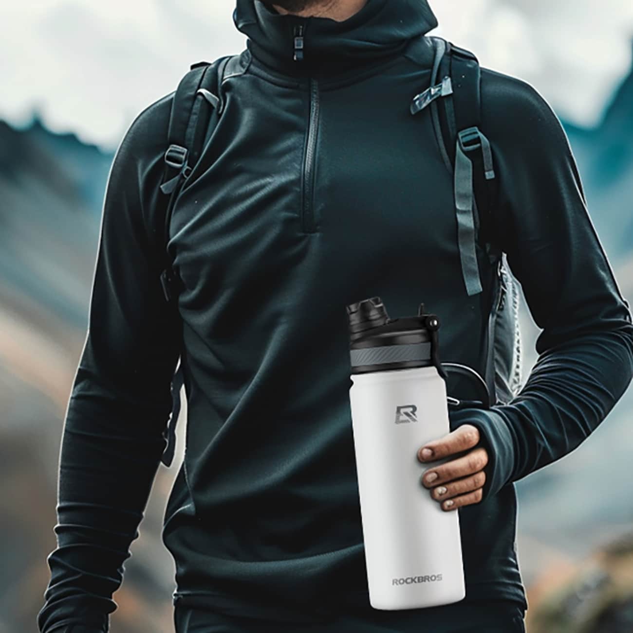 Rockbros 35210029006 lämpöpolkupyöräpullo juomille 650 ml - valkoinen