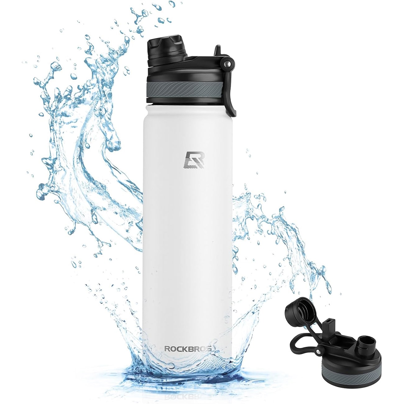 Rockbros 35210029006 lämpöpolkupyöräpullo juomille 650 ml - valkoinen