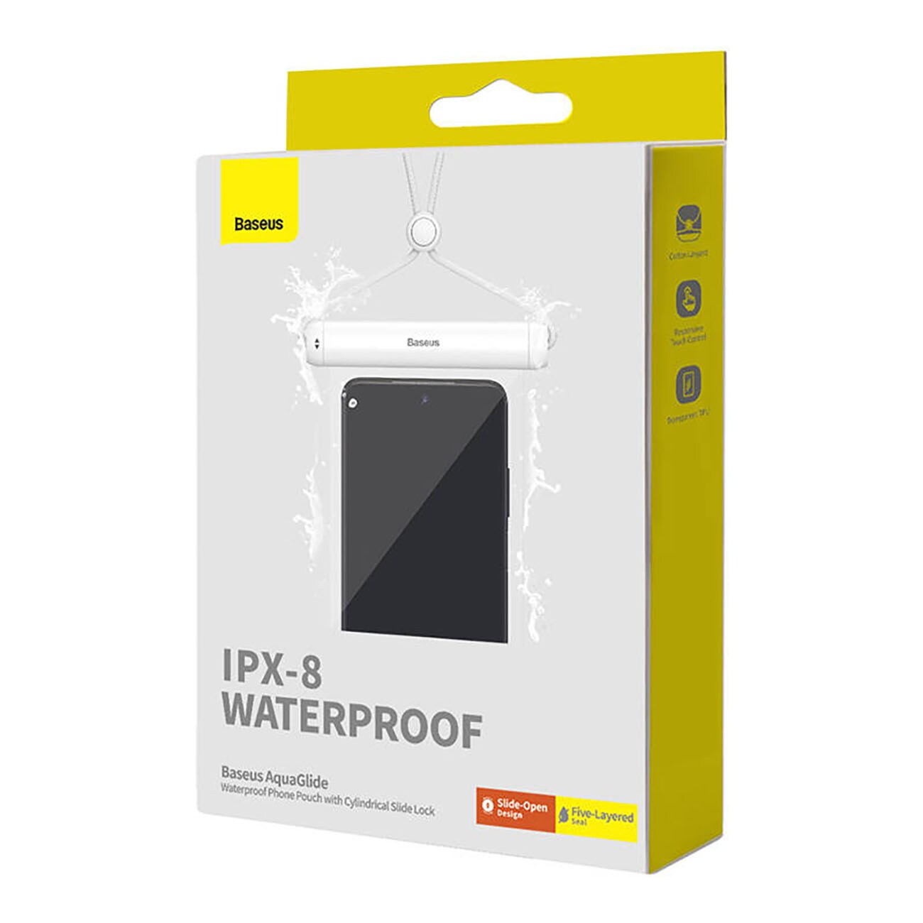 Baseus AquaGlide BS-PC030 kotelo vedenpitävä IPX8 sylinterimäinen lukko - valkoinen
