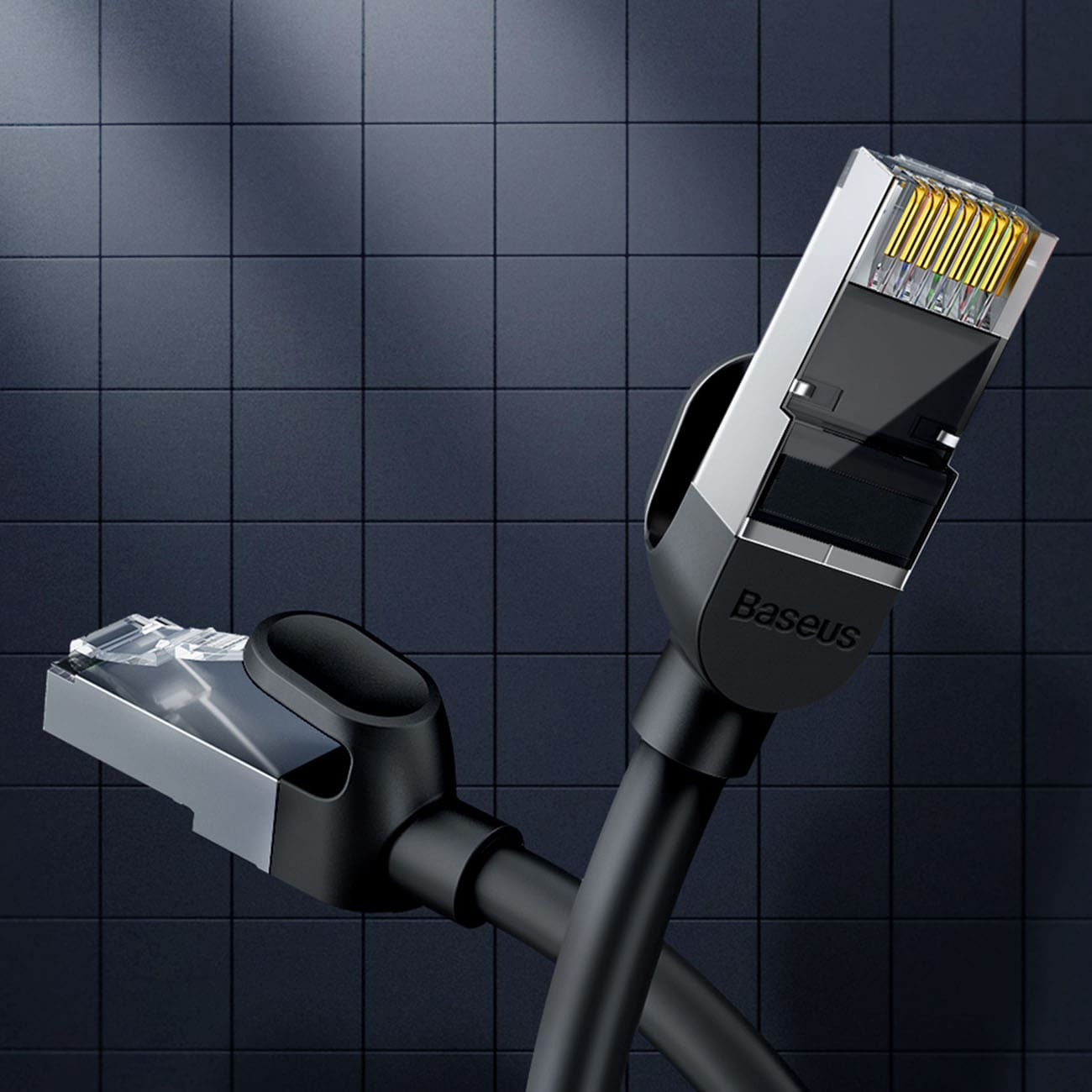 Baseus Nopea litteä Ethernet CAT6 RJ45 verkkokaapeli 1m - musta