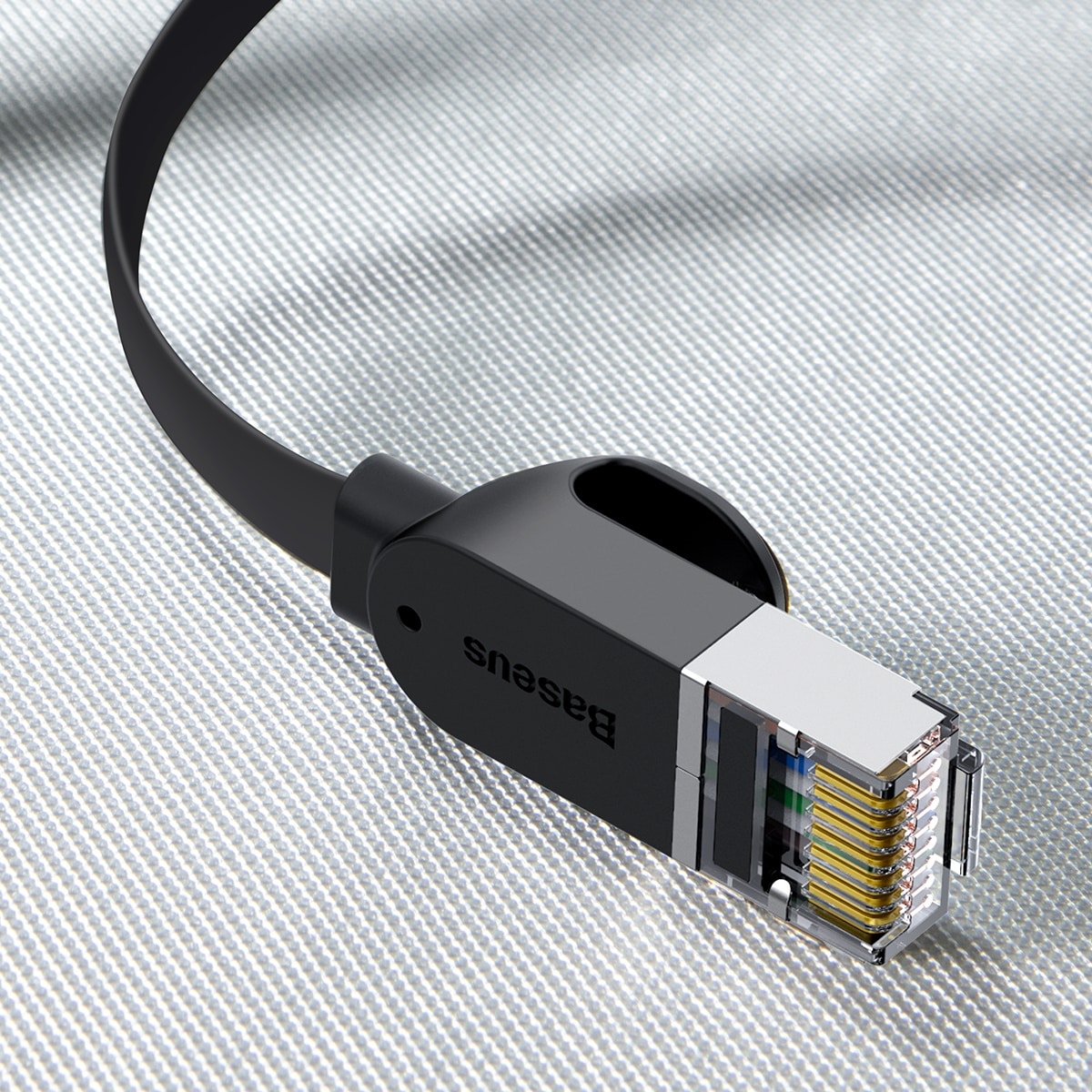 Baseus Nopea litteä Ethernet CAT6 RJ45 verkkokaapeli 1m - musta