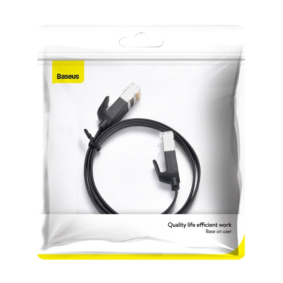 Baseus Nopea litteä Ethernet CAT6 RJ45 verkkokaapeli 1m - musta