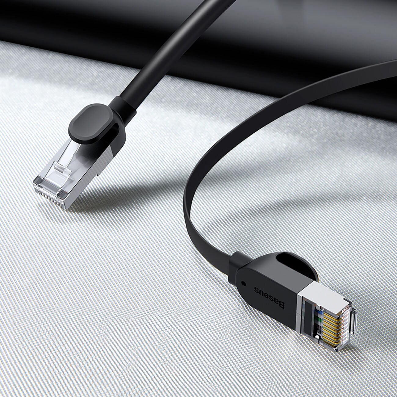 Baseus Nopea litteä Ethernet CAT6 RJ45 verkkokaapeli 1m - musta