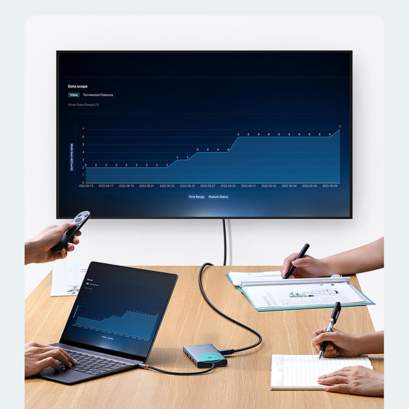 HUB Baseus PortalJoy Series 13in1 USB-C - 2x HDMI/DP/VGA/USB-A/C/PD/RJ45/SD/TF/AUX - harmaa