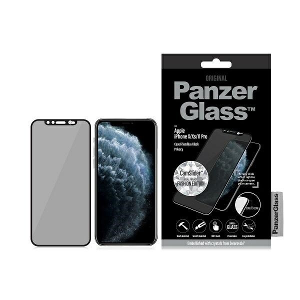 PanzerGlass E2E Super+ karkaistu lasi iPhone X/XS/11 Pro - musta