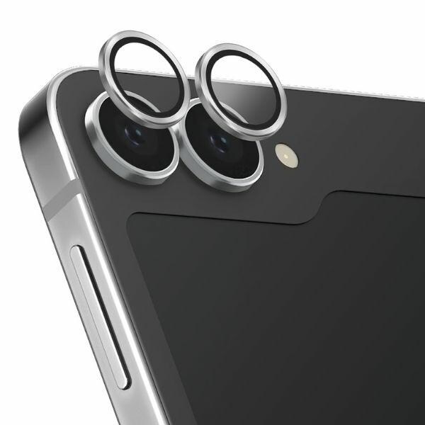 Uniq Optix Alumiininen karkaistu lasi applikaattorilla Samsung Galaxy Z Flip 6 - Valkoinen