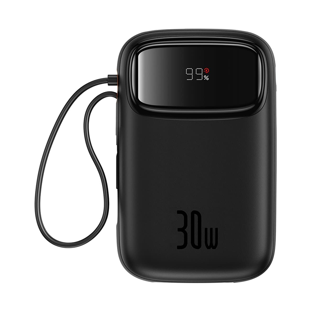 Baseus QPow 2 30W 10000mAh tehopankki sisäänrakennetuilla USB-C-kaapeleilla - musta