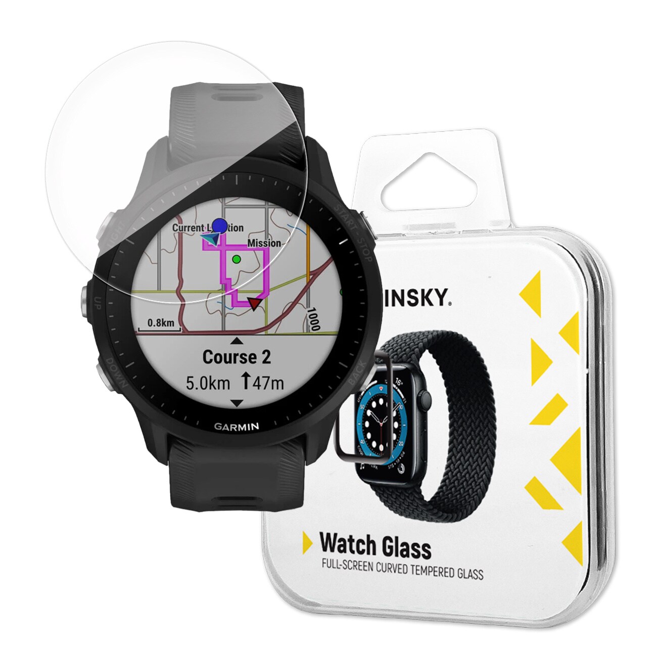 Wozinsky Täysliimattu karkaistu lasi Garmin Forerunner 965 -laitteeseen (2 kpl)