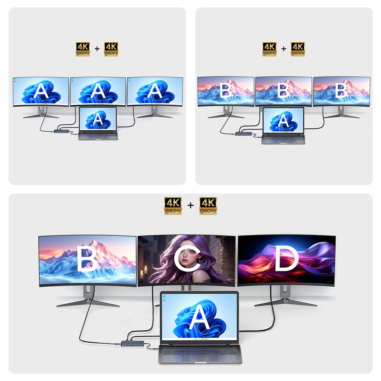 USB-C Hub 14 in 1 Wozinsky WDS03Y5S - alumiini, 4K kolmelle näytölle, 100 W PD, 10 Gbps