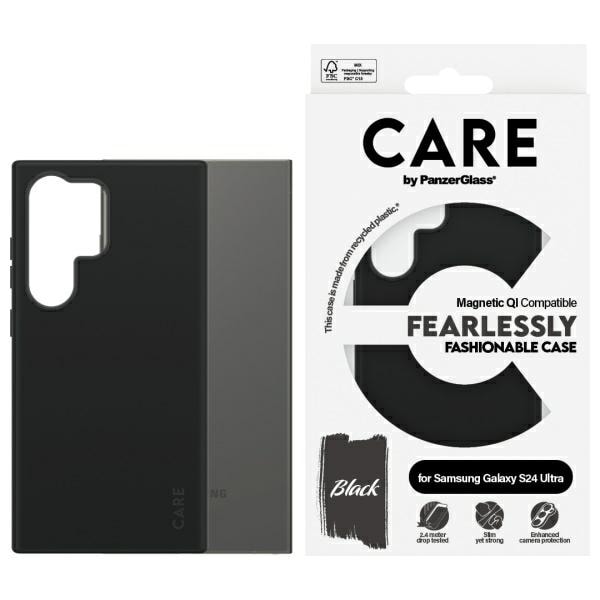 CARE by PanzerGlass Fashion QI Case Samsung Galaxy S24 Ultra - musta