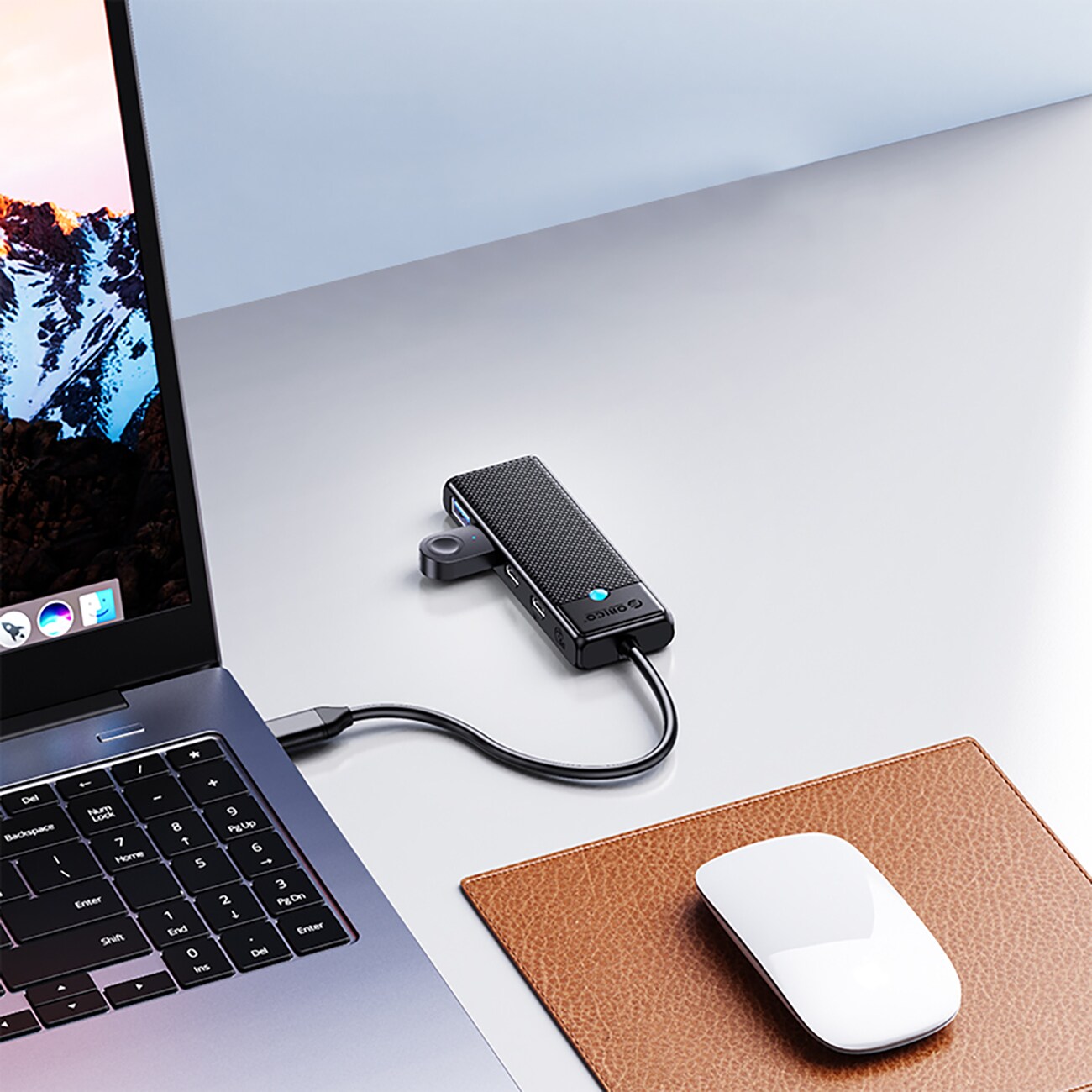 Orico PAPW4A-C3 USB-A Hub telakointiasema 4x USB-A 3.0 - musta