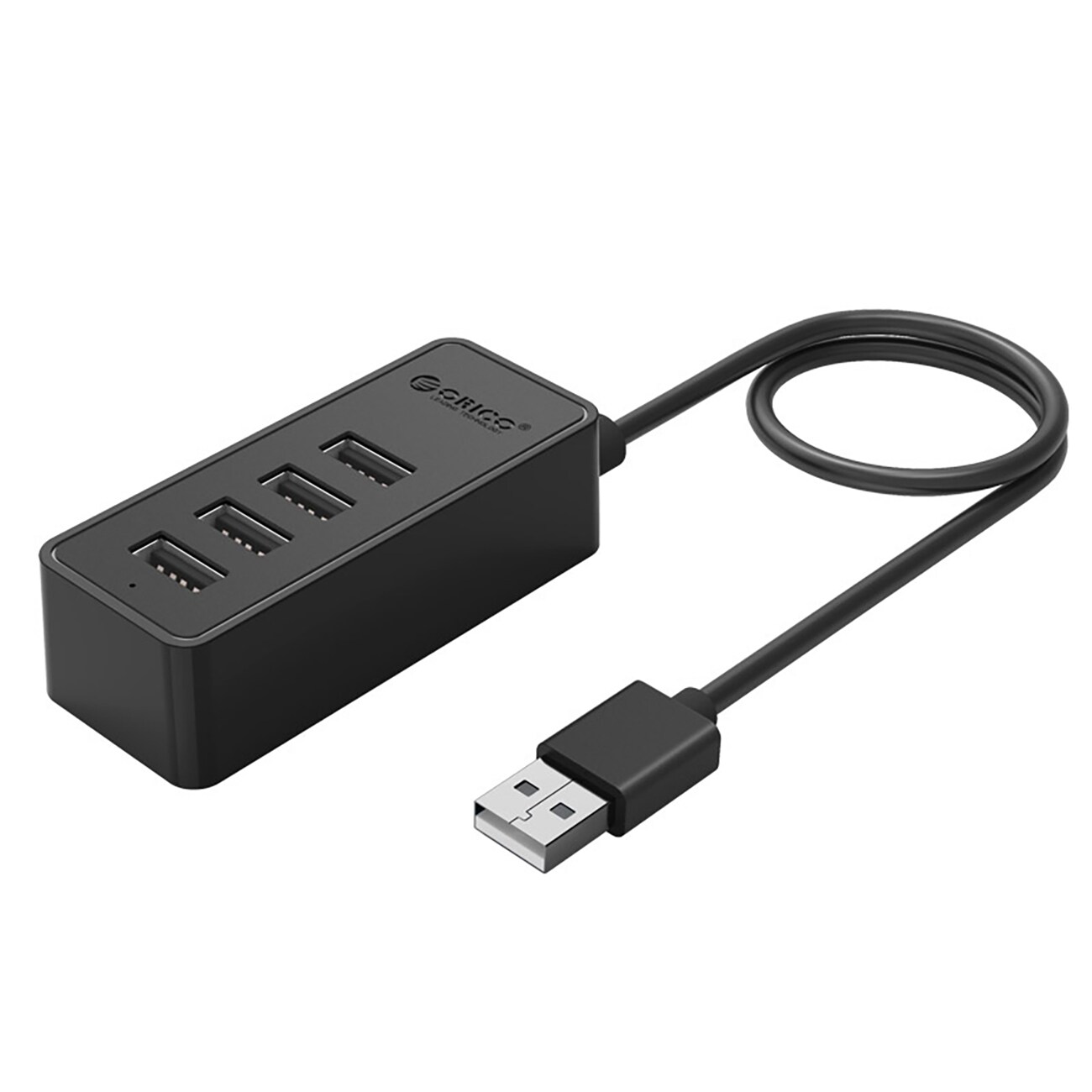 Keskitin Orico W5P-U2-100 4x USB-A 2.0 + microUSB 5V 1m - musta