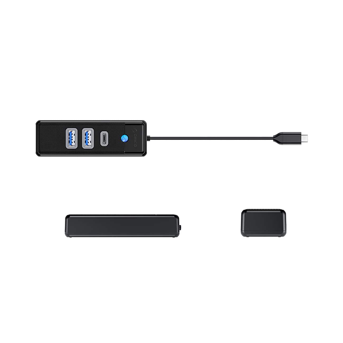 Orico PWC2U-C3 USB-C-keskitin / 2x USB-A 3.0 + 1x USB-C 3.0 - Musta