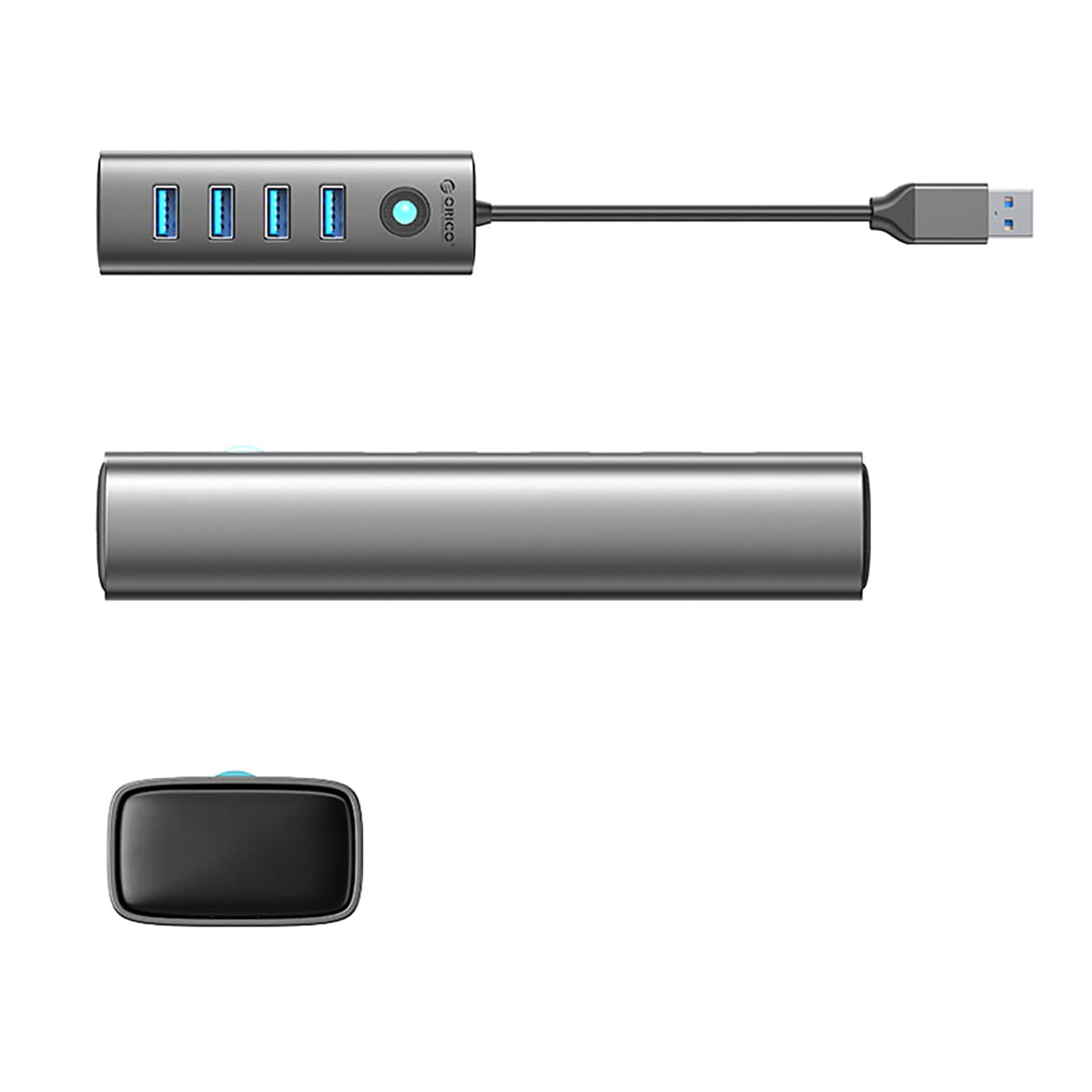 Keskitin Orico PDD4U-U3 4x USB-A 3.0 - harmaa