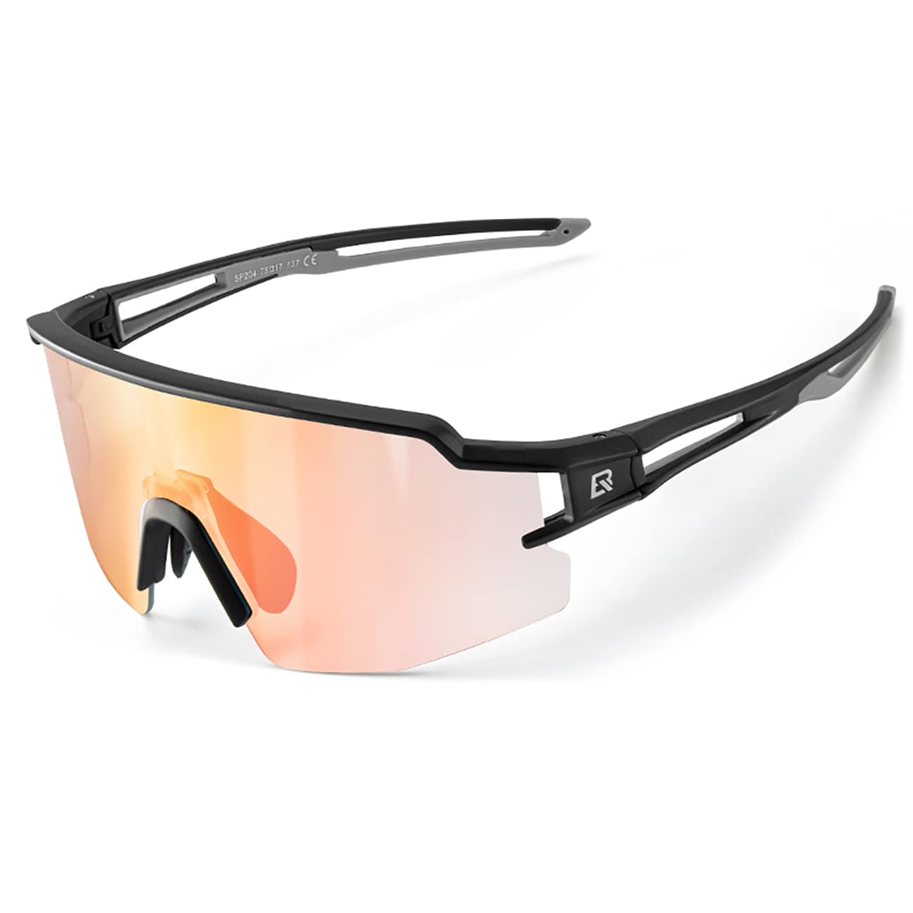Rockbros Pyöräilylasit Photochromic UV-suoja korjaavalla insertillä Oranssit linssit - Musta