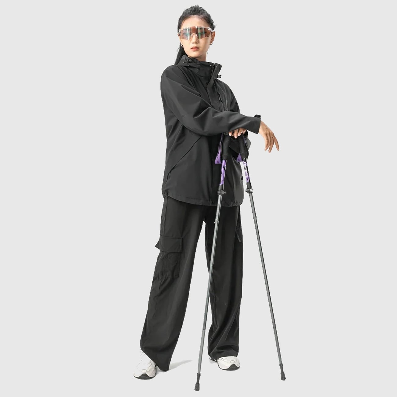 Qunature Nordic Walking vaellussauva Alumiini 110 - 130 cm 1 kpl - Violetti