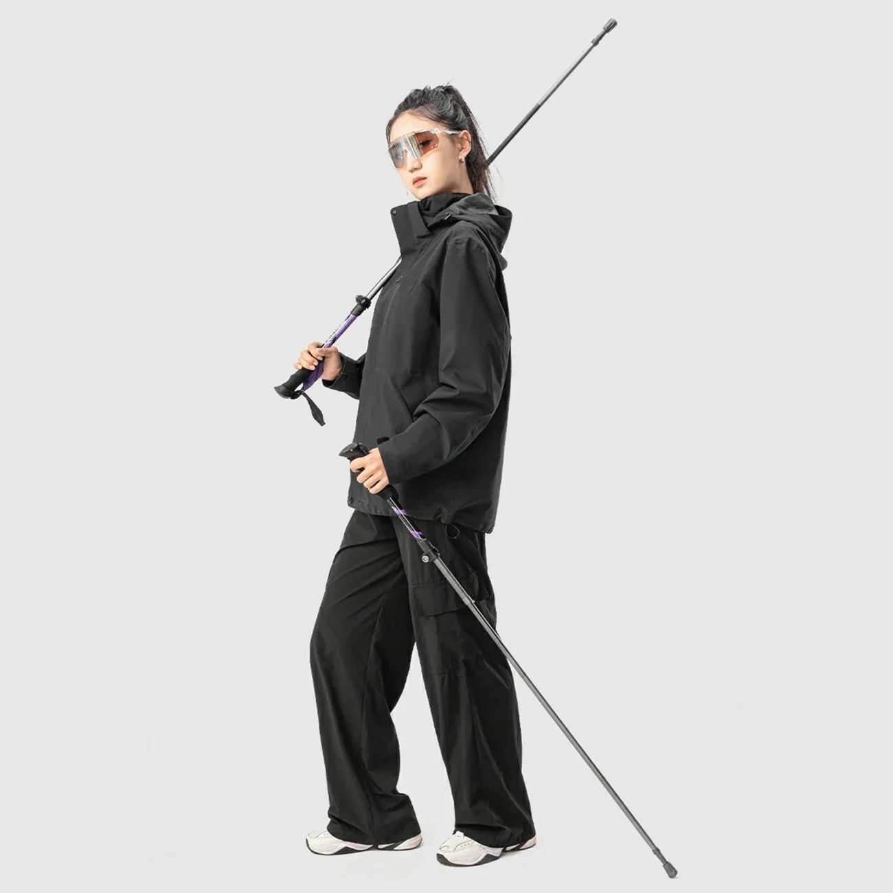 Qunature Nordic Walking vaellussauva Alumiini 110 - 130 cm 1 kpl - Violetti
