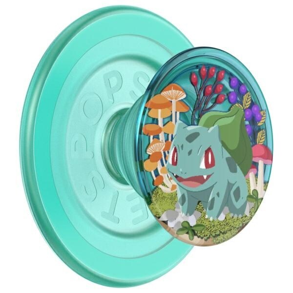 Popsockets 2 Bulbasaur Grip ja puhelimen jalusta MagSafe-turvajärjestelmän kanssa
