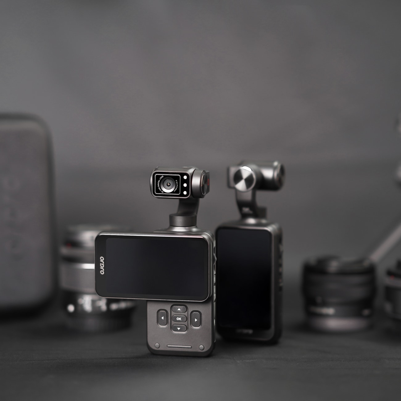Ordro Pocket M5 3-akselinen kardaanikamera, 5K, Vloggaamiseen ja YouTubeen - musta