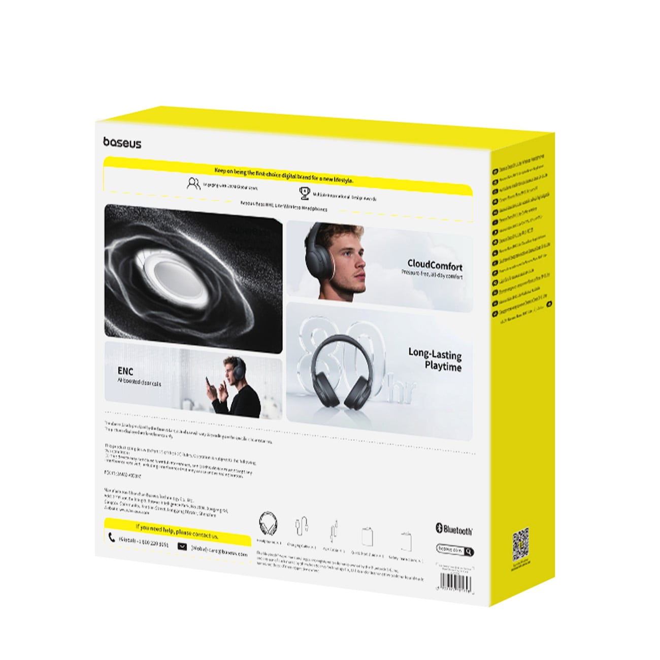Baseus Bass BH1 Lite langattomat Bluetooth 6.0 -kuulokkeet - musta