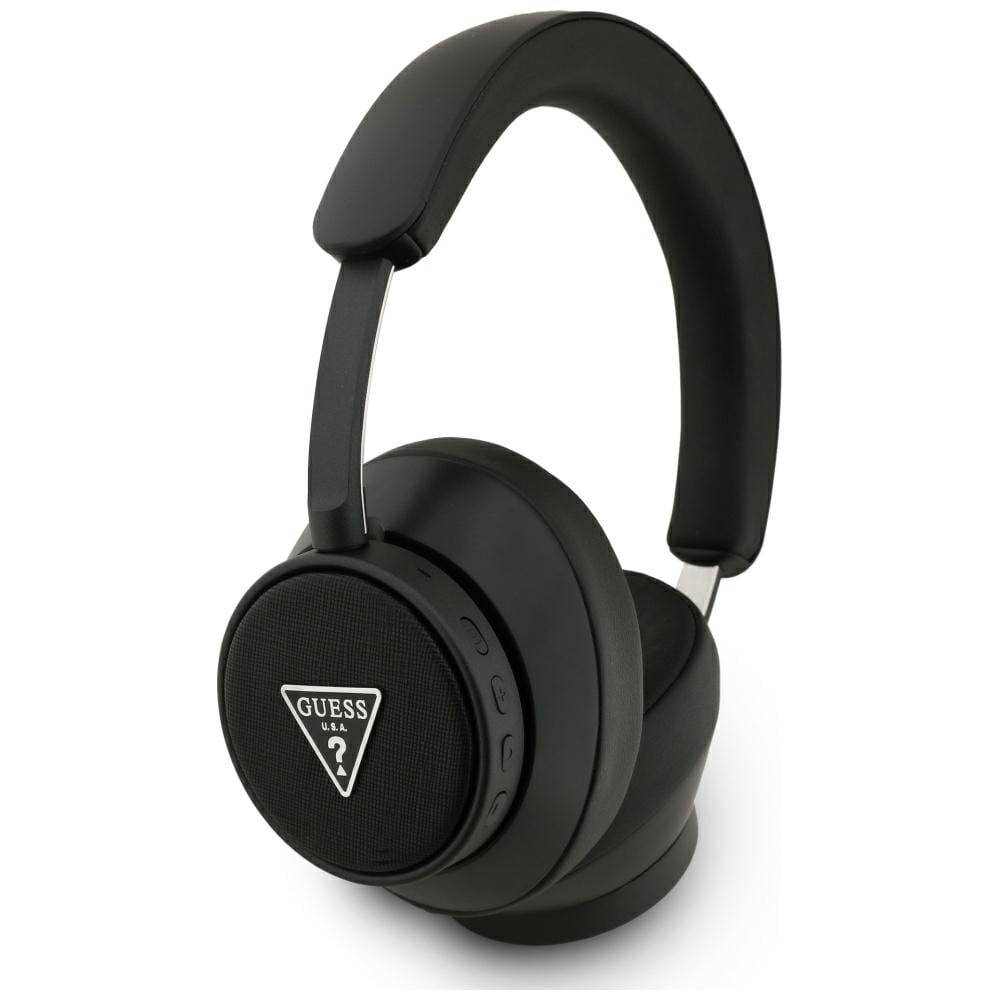 Guess Bluetooth ENC Saffiano Triangle Logo On-Ear kuulokkeet - Musta