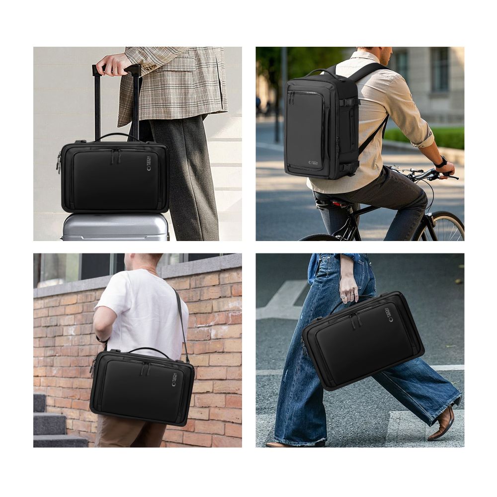 Tech-Protect Defender S50 reppu Ryanairille ja Wizzarille, 20L kannettava tietokone - musta