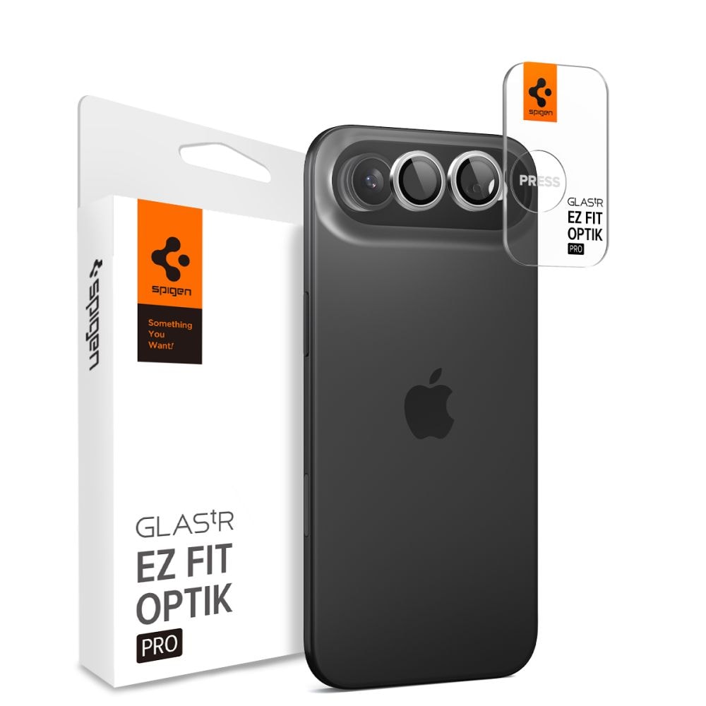 Spigen Optik Pro GLAS.TR "EZ FIT" -kamerasuoja 2-pack iPhone Air -kameraan - hopea