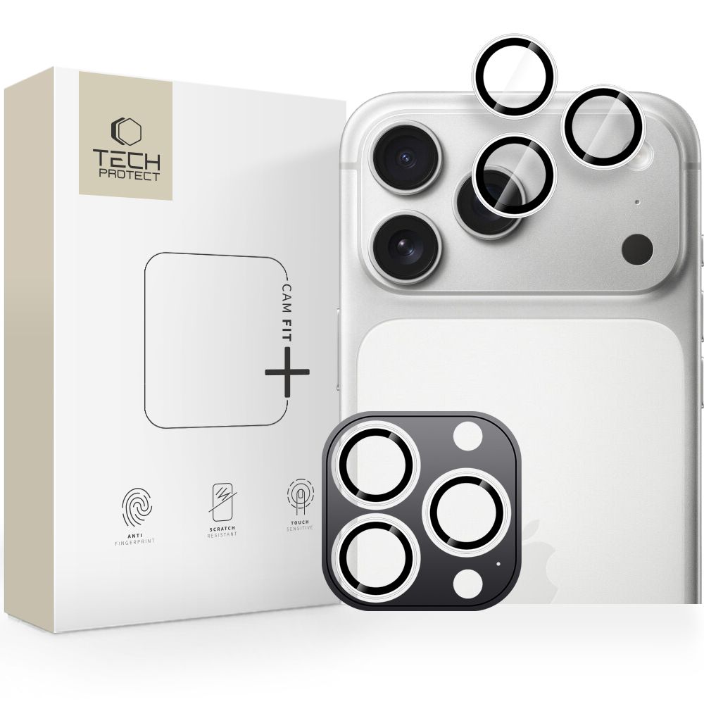 Tech-Protect Camring Fit+ -kamera suojus 14/15/16/17 Pro/Max - hopea iPhone 14/15/16/17 Pro/Max