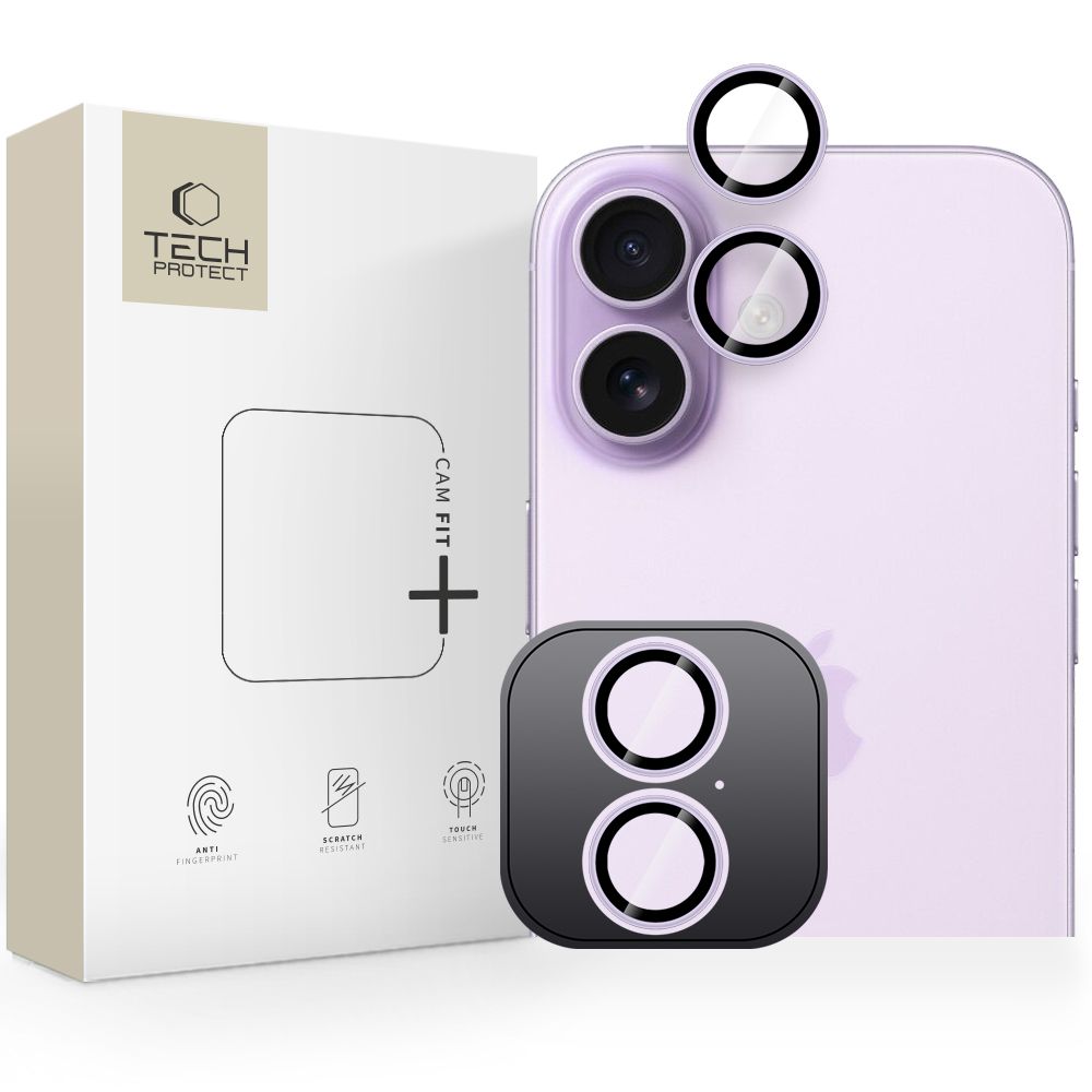 Tech-Protect Camring Fit+ -kamerasuojus iPhone 17:lle - violetti
