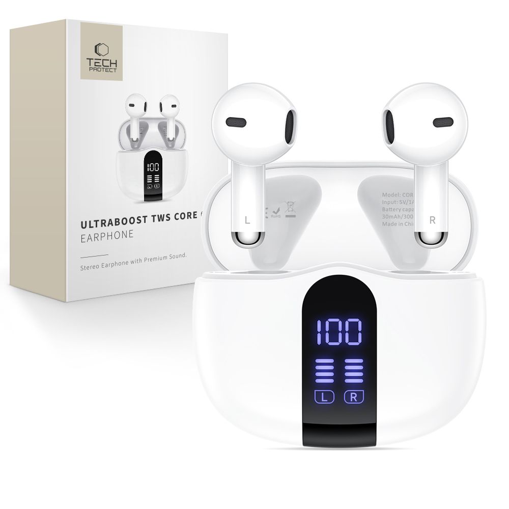 Tech-Protect UltraBoost TWS Core G2 kuulokkeet - valkoinen