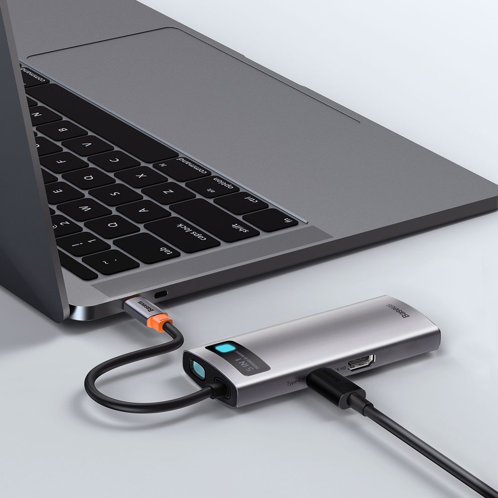 Baseus Metal Gleam 5-in-1 USB Type C Hub - 100W Power Delivery / 4K HDMI / 3x USB 3.2 (CAHUB-CX0G)