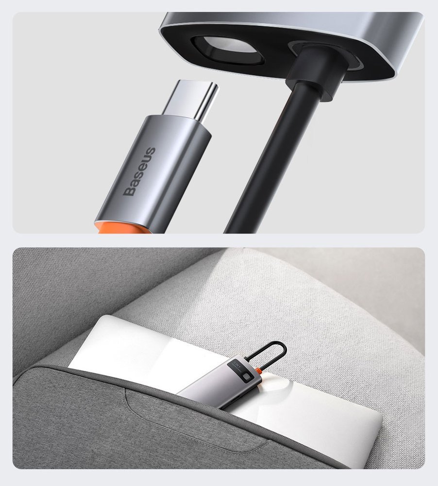 Baseus Metal Gleam 5-in-1 USB Type C Hub - 100W Power Delivery / 4K HDMI / 3x USB 3.2 (CAHUB-CX0G)
