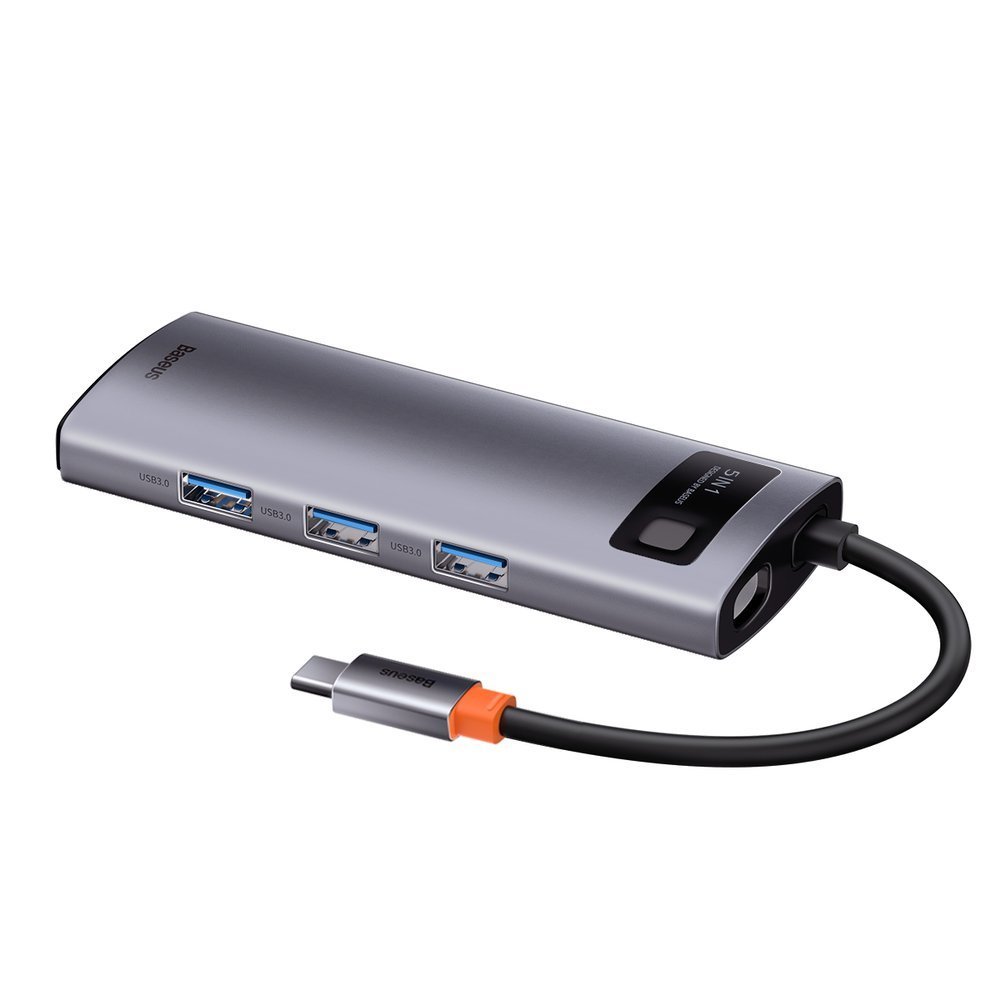 Baseus Metal Gleam 5-in-1 USB Type C Hub - 100W Power Delivery / 4K HDMI / 3x USB 3.2 (CAHUB-CX0G)