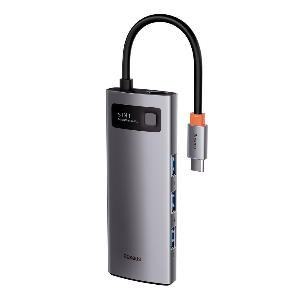 Baseus Metal Gleam 5-in-1 USB Type C Hub - 100W Power Delivery / 4K HDMI / 3x USB 3.2 (CAHUB-CX0G)