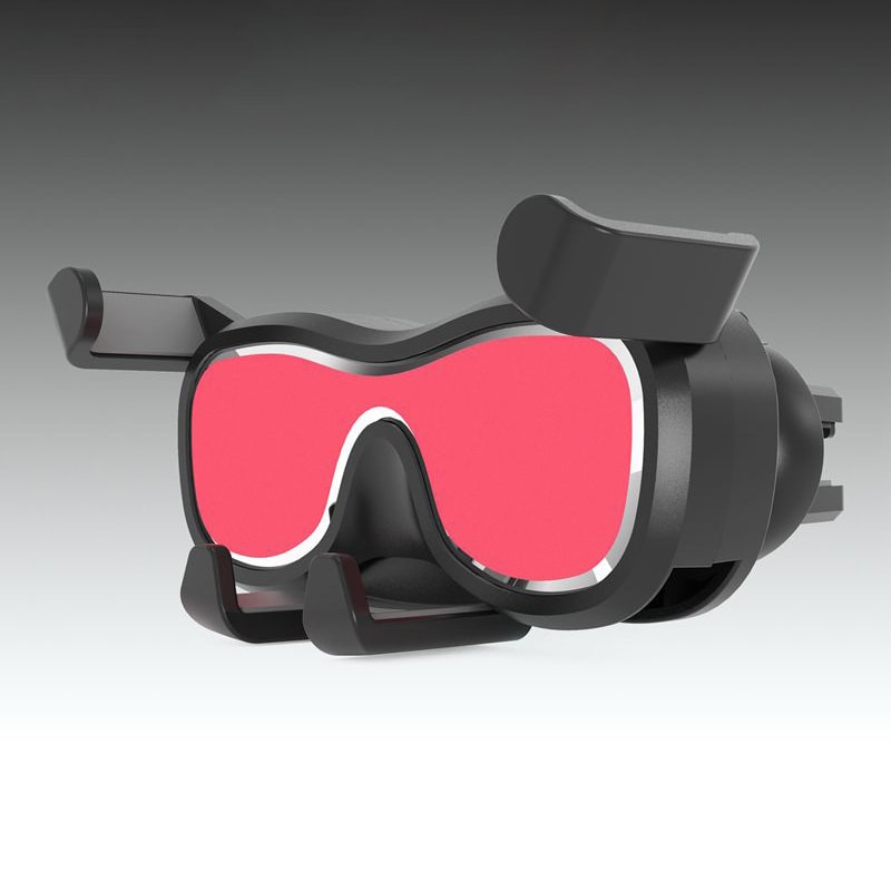 Painovoimainen älypuhelimen autoteline tuuletusaukkoon ilmanraikastimella hopea (YC06)