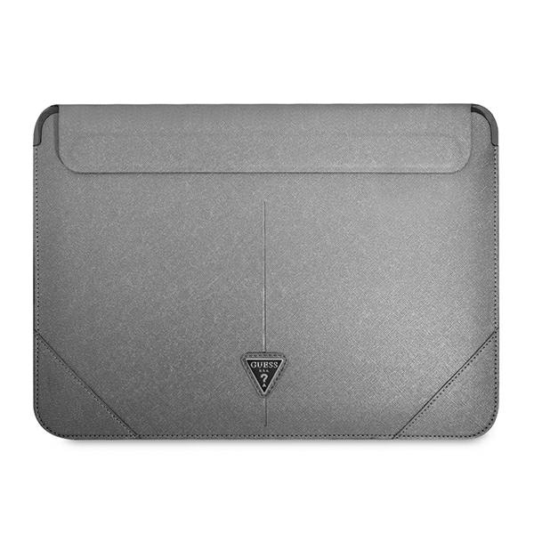 Guess Saffiano Triangle Logo kotelo 16" kannettavalle tietokoneelle - hopea