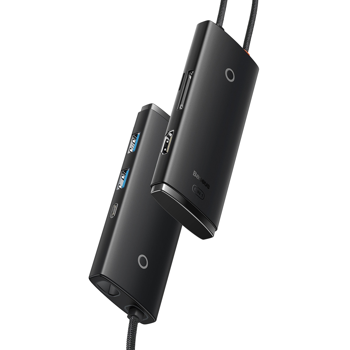 Baseus Lite Multifunktiokeskus USB Type C HUB - 2 x USB 3.0 / USB C / HDMI / SD/TF OTG musta
