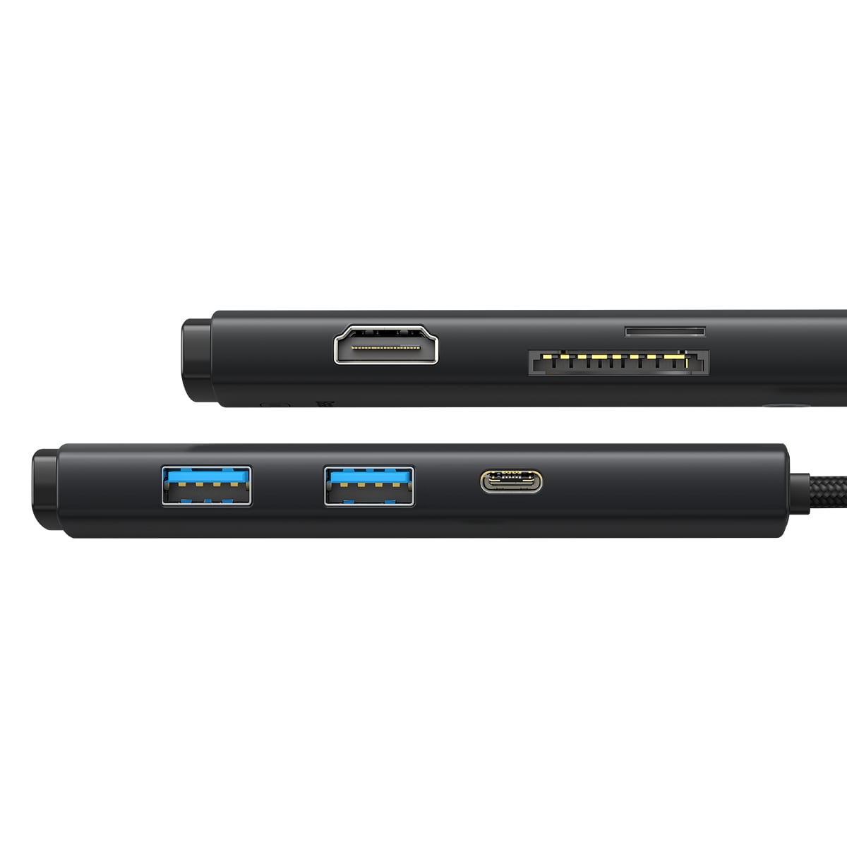 Baseus Lite Multifunktiokeskus USB Type C HUB - 2 x USB 3.0 / USB C / HDMI / SD/TF OTG musta