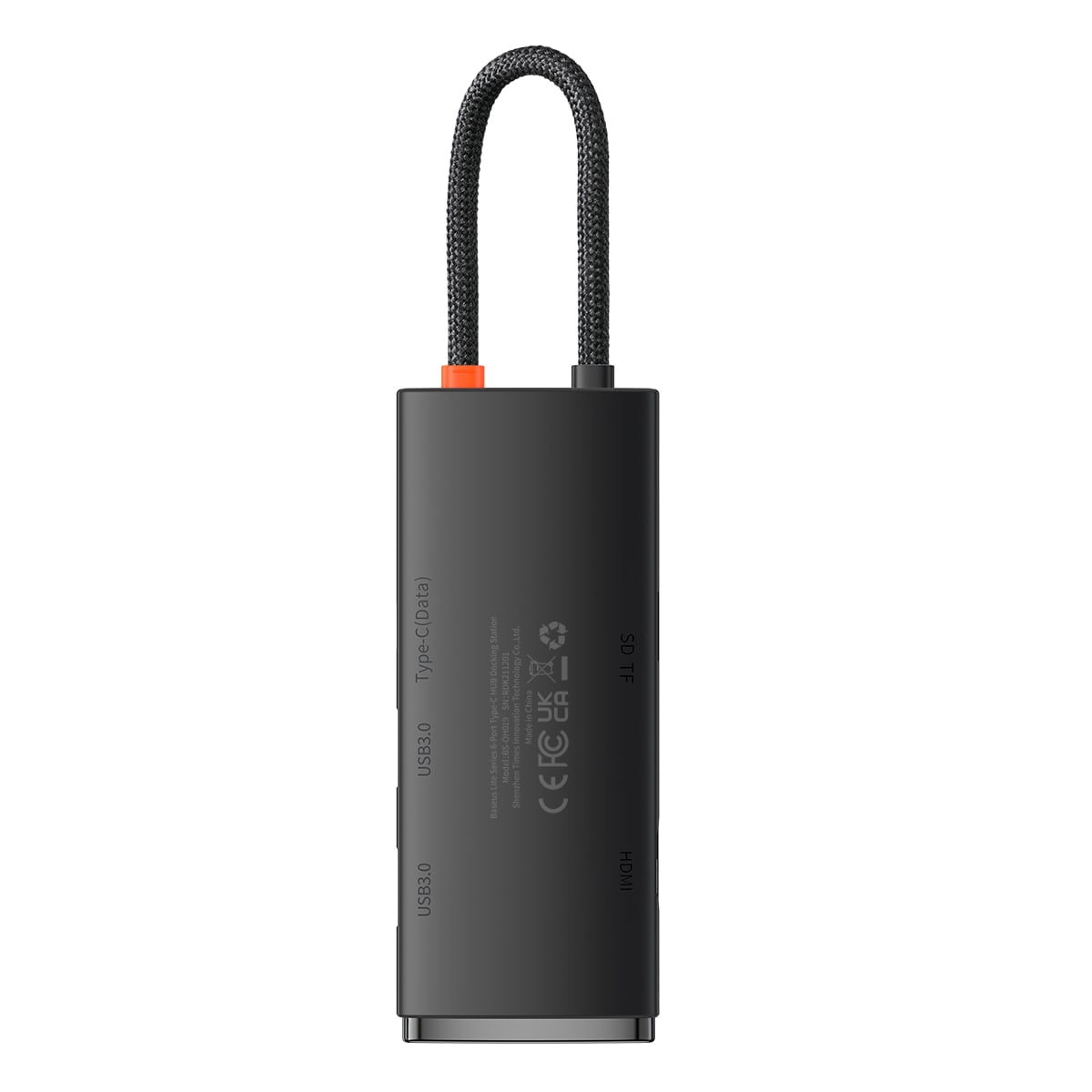 Baseus Lite Multifunktiokeskus USB Type C HUB - 2 x USB 3.0 / USB C / HDMI / SD/TF OTG musta