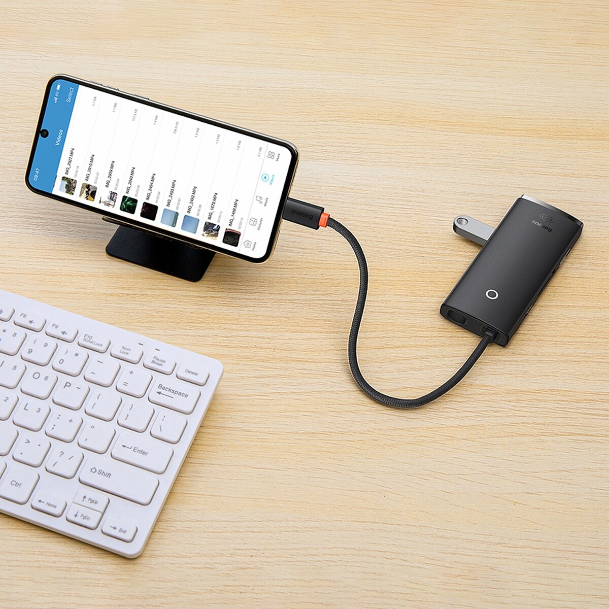 Baseus Lite USB C HUB - 2 x USB 3.0 / USB C PD / HDMI 1.4 / SD / TF, musta (WKQX050101)