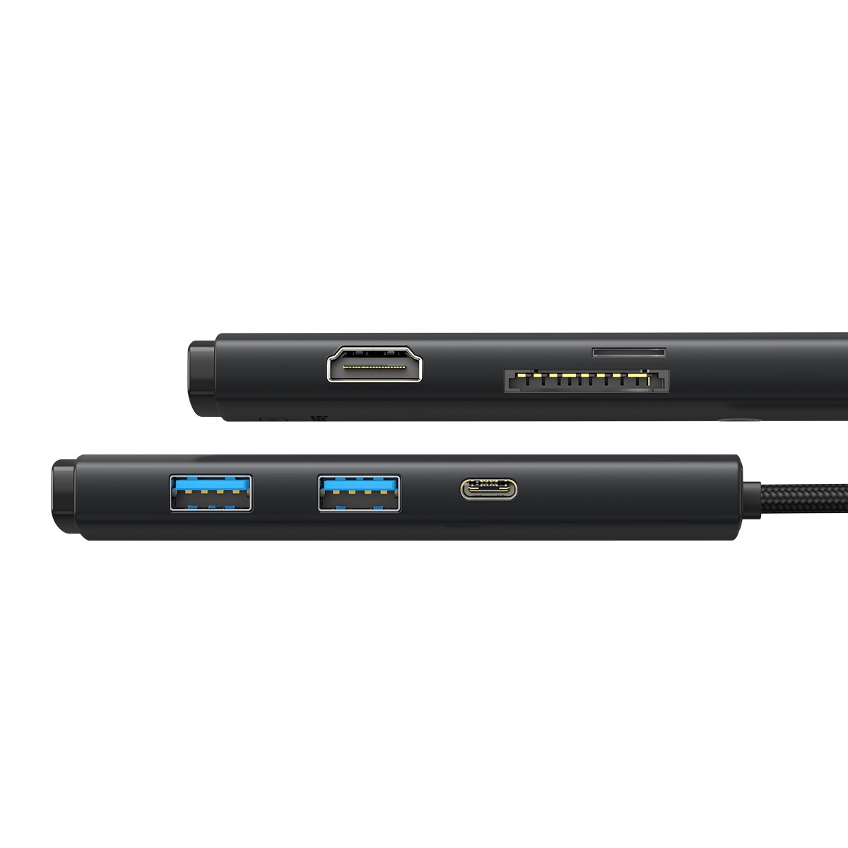 Baseus Lite USB C HUB - 2 x USB 3.0 / USB C PD / HDMI 1.4 / SD / TF, musta (WKQX050101)